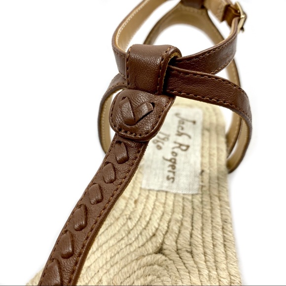 Jack Rogers Evie Cognac Leather Sandals 8.5 - Picture 8 of 9